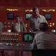You can really see the influence of 2001: A Space Odyssey in the set design.